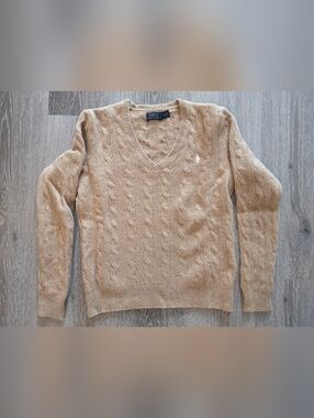 Polo by Ralph Lauren Wool/Cashmere Cable-Knit V-Neck Sweater